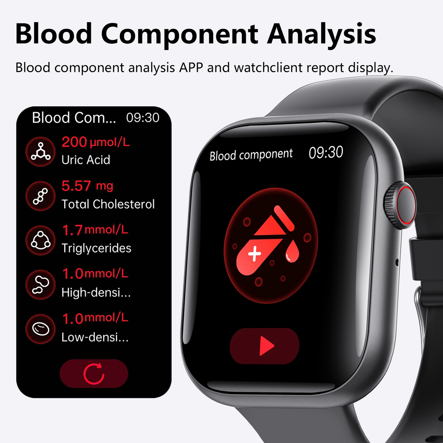 Smart Watch for Men Women Health: blood sugar monitor blood lipids Uric acid-0